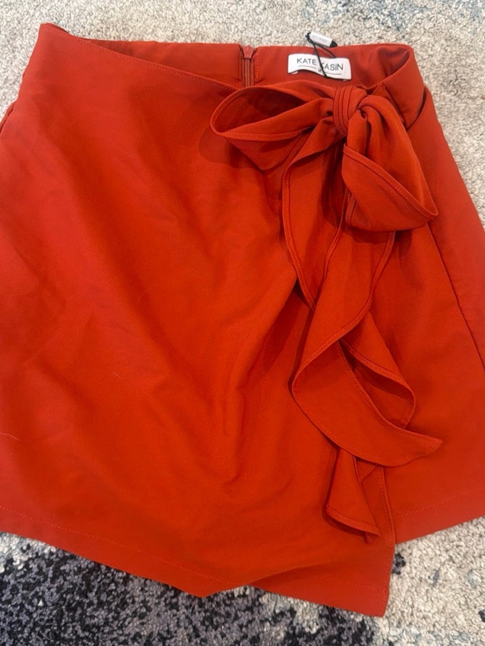 Red-Orange Tie-Waist Skort